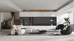 Modern Minimalist Living Room Interior 3D model