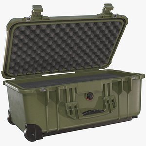 Rolling Suitcase 1510 Green with foam 3D model