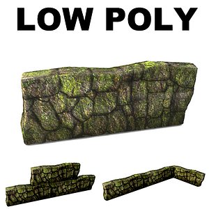 Low poly mossy wall
