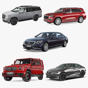 3D Luxury Cars Rigged Collection 4 model