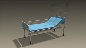 low-poly hospital bed 3D model