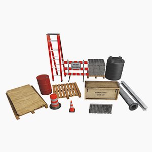 Construction Site Prop Pack Low-poly 3D models