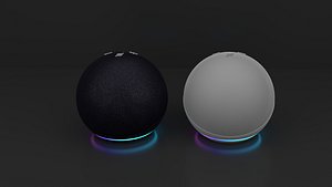 Echo Dot 4th Gen, 2020 release | Smart speaker with Alexa 3D model Charcoal - Glacier White