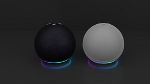 Echo Dot 4th Gen, 2020 release | Smart speaker with Alexa 3D model Charcoal - Glacier White