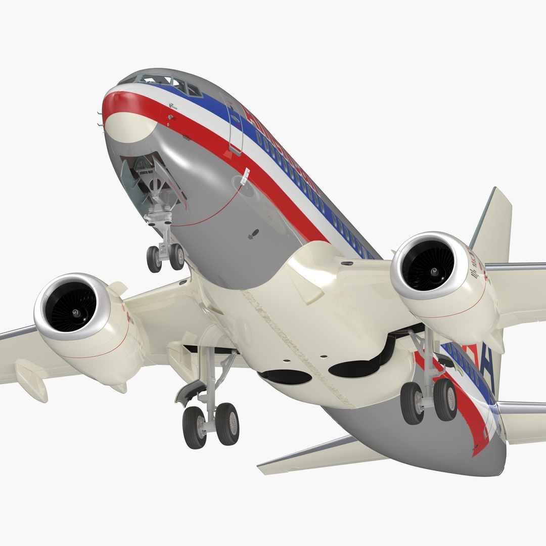 Boeing 737-700 with Interior American Airlines 3D Model preview