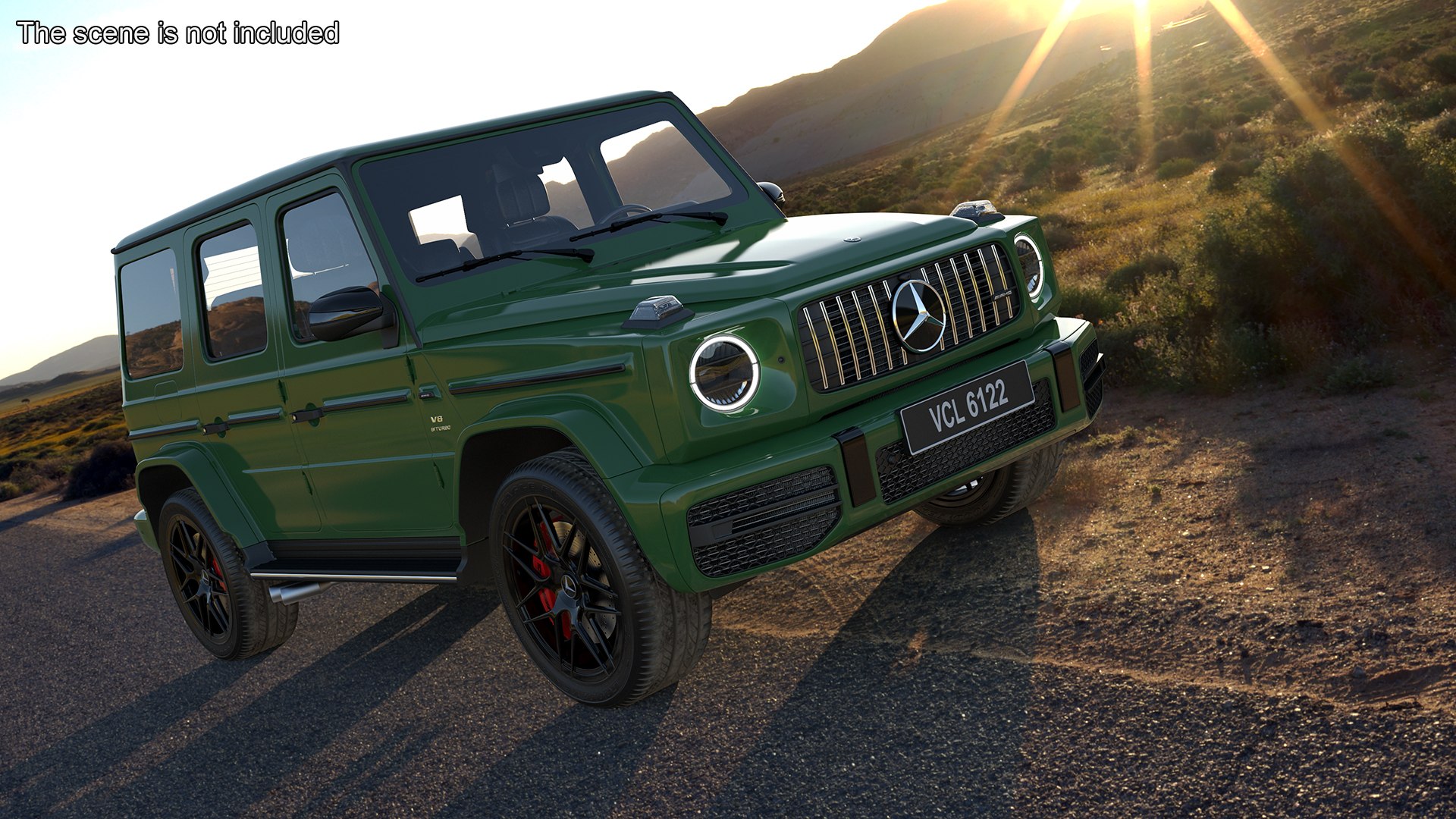 Mercedes-Benz G63 AMG Green Rigged 3D model preview