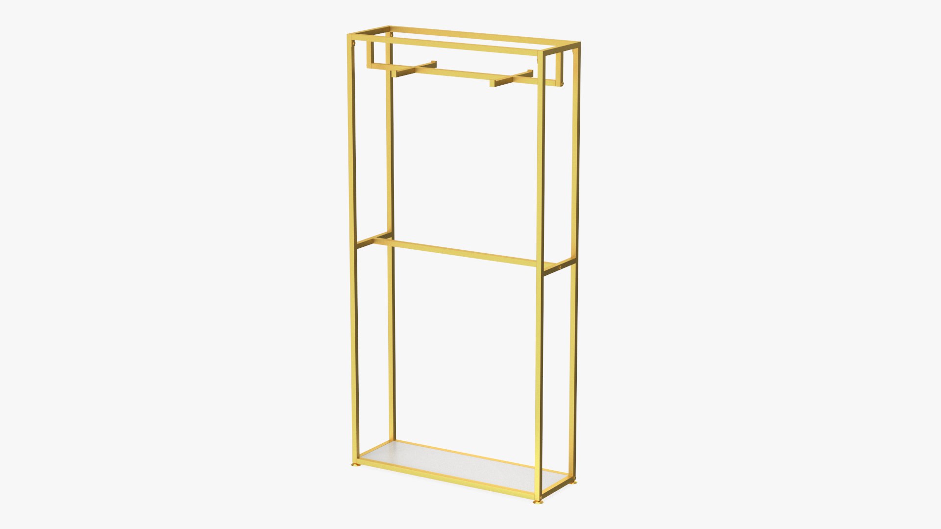 Double Coat Rack Gold 3D model preview
