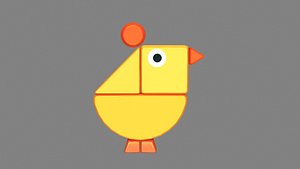 Animal shape blocks - Yellow chicken toys 3D