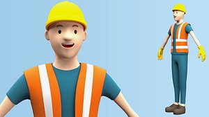 Cartoon Male Worker 3D model