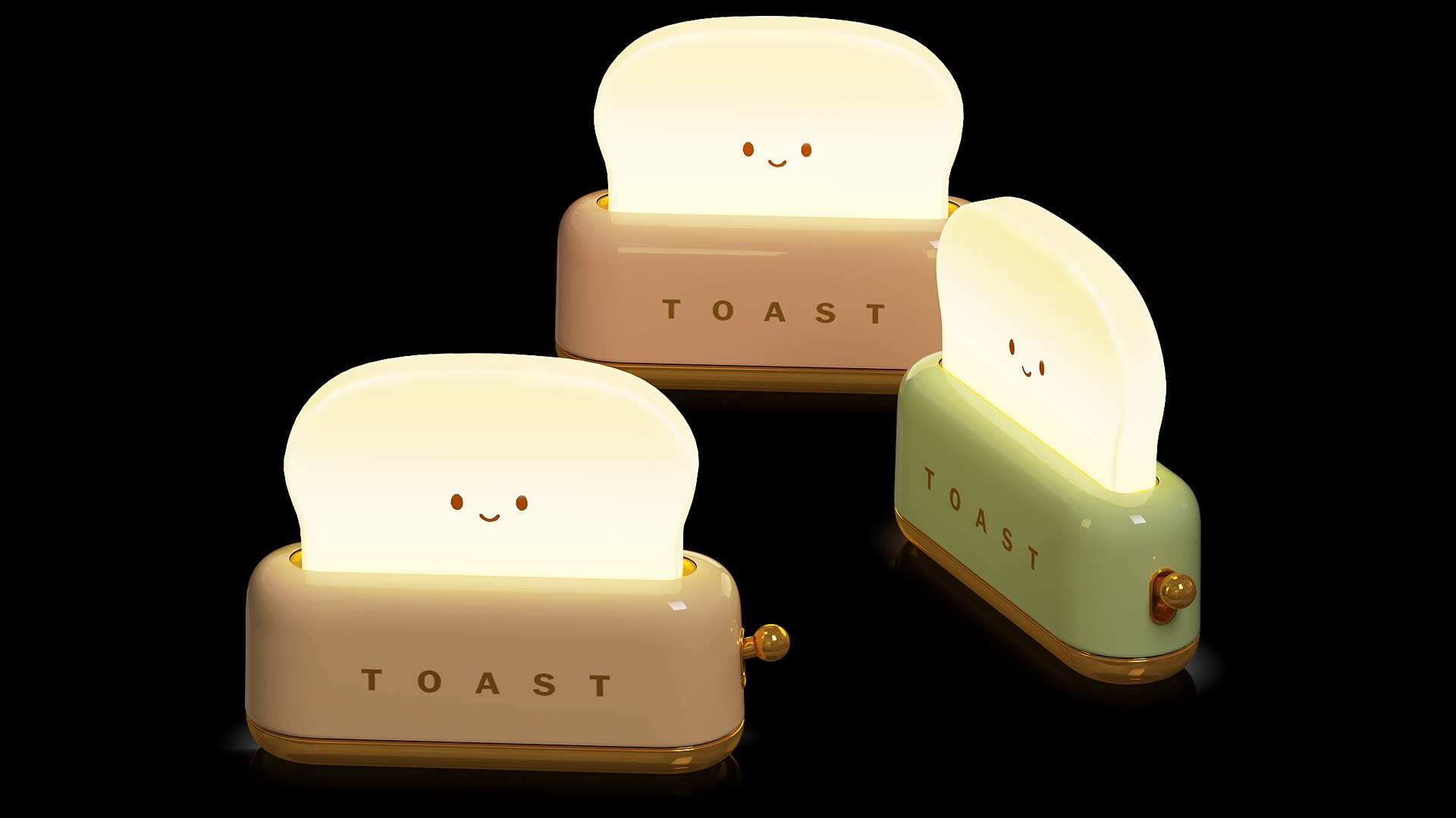 Set of Toaster Lamps Kawaii model - TurboSquid 2151008