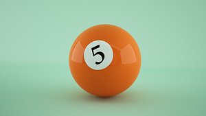 Billiard Pool Ball-5 American Model 3D