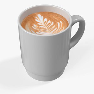 Ceramic Coffee Mug with Latte Art