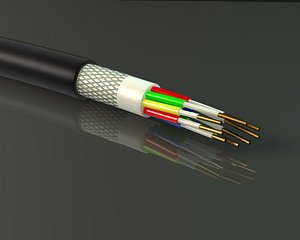 electric cable cross section 3D model