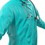 Male African American Surgeon 3D Model