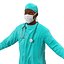 Male African American Surgeon 3D Model