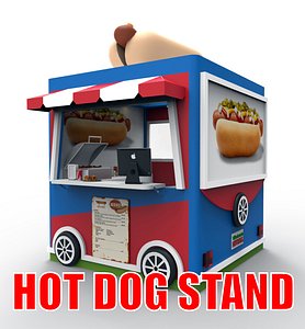3d model stand hot dog