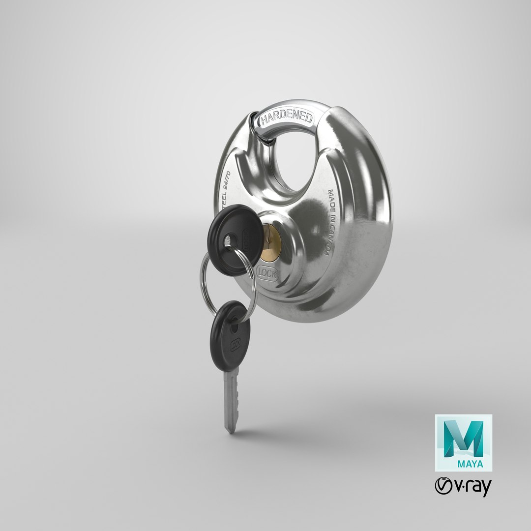 Steel Round Padlock With Keys 3D model https://p.turbosquid.com/ts-thumb/2L/gNXOjh/fv/stemcell_maya_vray_render/png/1657561084/1920x1080/fit_q87/53a7ad18be64880faa91e879472879254b0e6b57/stemcell_maya_vray_render.jpg