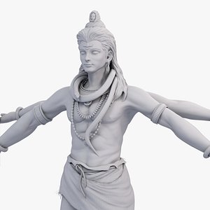 Lord Shiva with damaru and trident