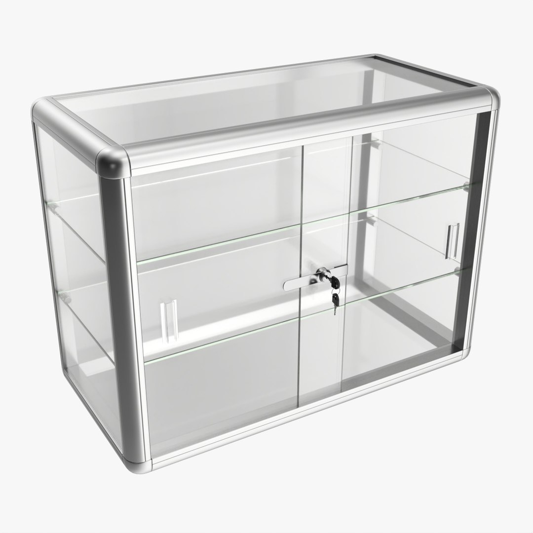 商店两层柜台玻璃展示柜3D模型 - TurboSquid 2195378