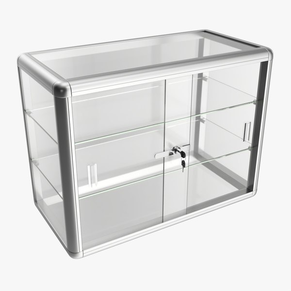 modelo 3d Compre vitrina de vidrio de dos niveles con encimera ...