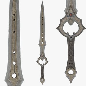 Highly Detailed Ornate Fantasy Sword 3D