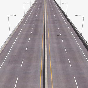 Highway PBR - wide road modular 3d model 3 model