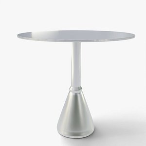 Modern Silver Round Aluminum Bistro Dining Table