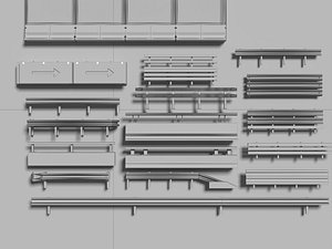 Highway Guardrails Barriers Pack