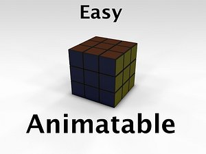 3d rubik cube animatable