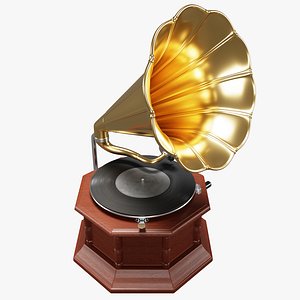 3D Antique Vintage Gramophone