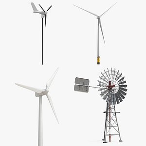 wind turbines 3 3D model