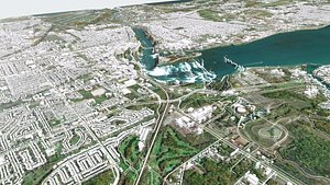 3D Niagara Falls landscape