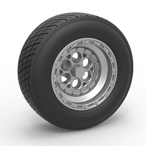 Diecast Front wheel from Sprint car Version 2 Scale 1 to 25 3D model