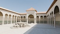 Court of the Lions Alhambra Granada - Nasrid Courtyard Scene and Modular Kit - 4K PBR