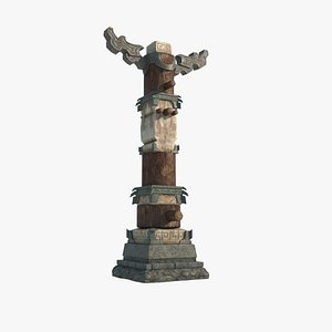 Ancient totem pillars model