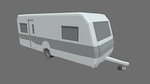 3D Low Poly Large Caravan 01 model