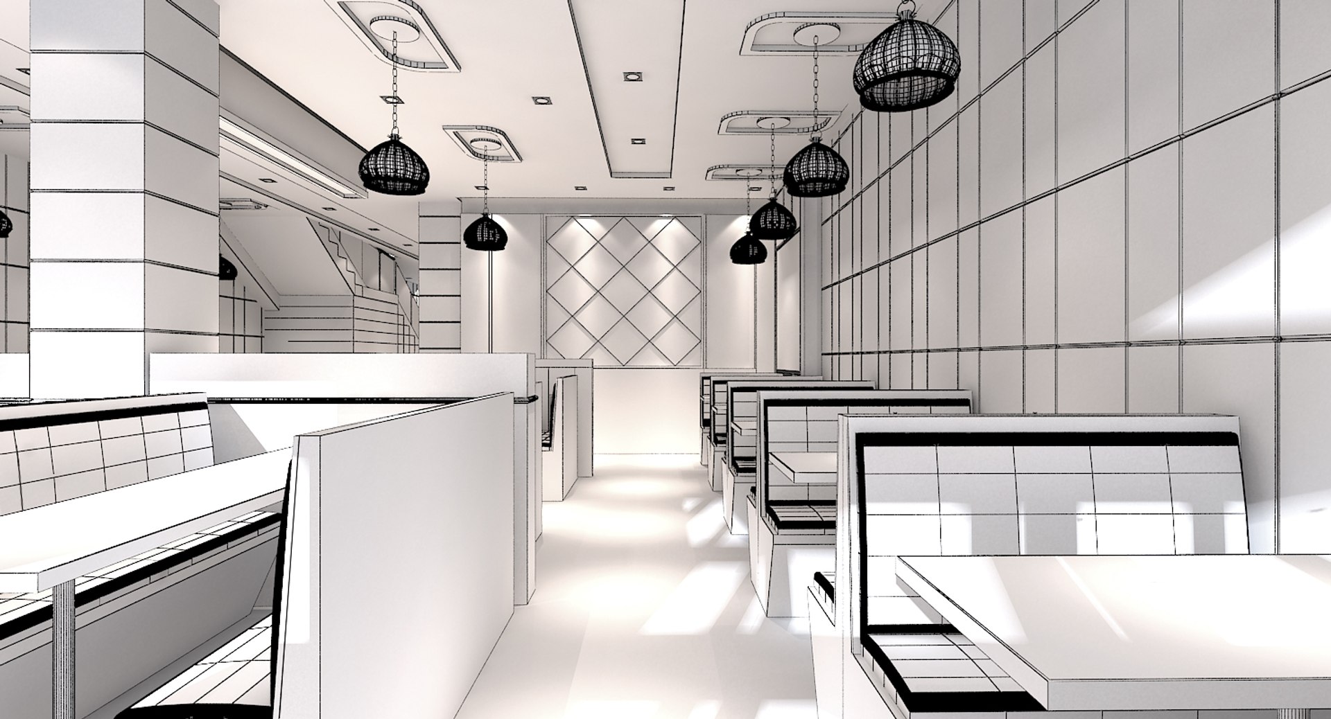 3D Fast Food Restaurant Interior Model - TurboSquid 1652811