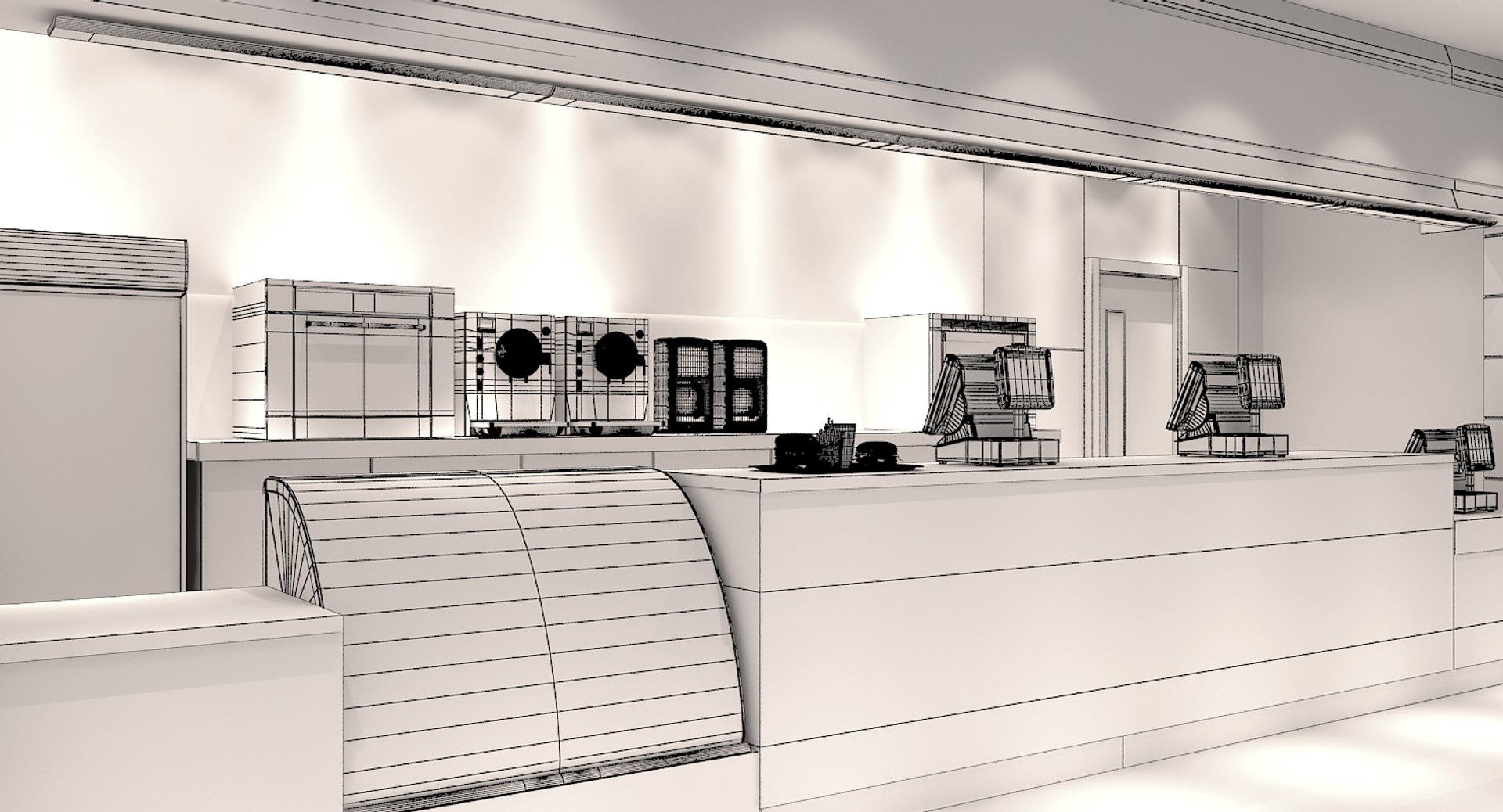 3D Fast Food Restaurant Interior Model - TurboSquid 1652811