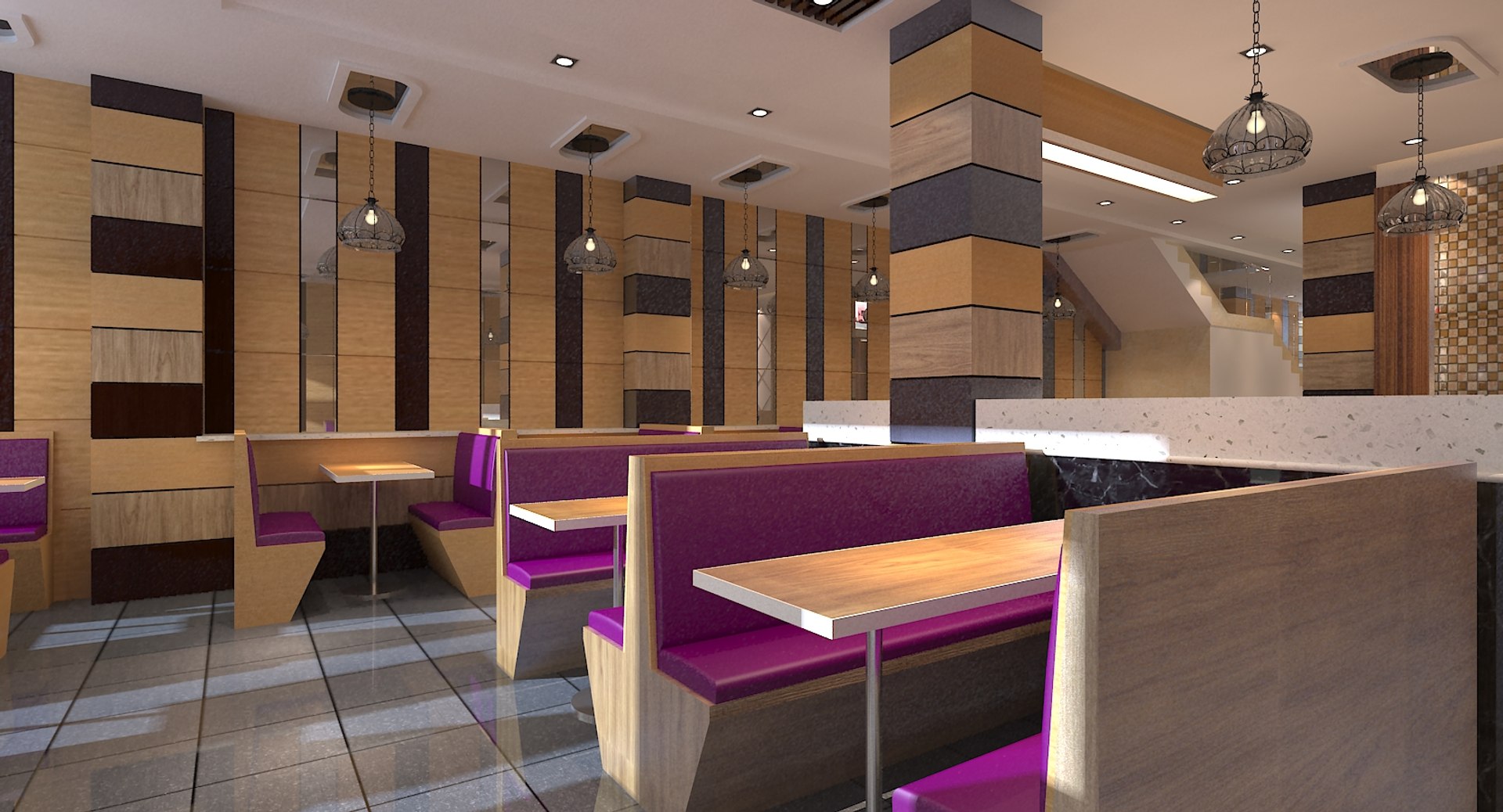 3D Fast Food Restaurant Interior Model - TurboSquid 1652811