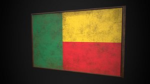 Old Picture Frame With Benin-Dahomey Flag