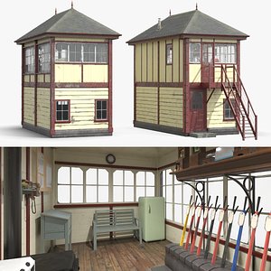 Historic Railway Signal Box with Interior