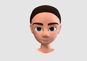 cartoon male head 3D