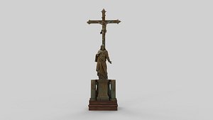 3D jesus statue candle holder hi poly model