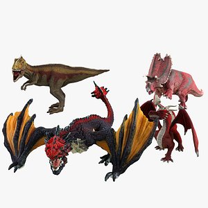 dinosaurs dragons toys 3d model