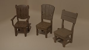 Set of chairs 3D model