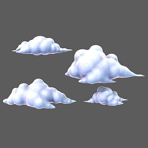 Clouds cartoon V08 3D model
