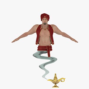 3D Genie With Magic Lamp model