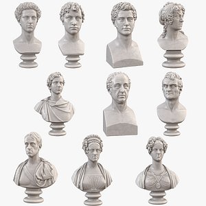 19th Century Portrait Busts 3D model
