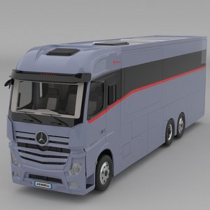 Dembell Motorhome Model M Grey-Blue color class A   Mercedes-Benz Actros Gigaspace chassis 3D model