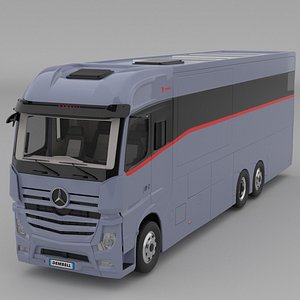 Dembell Motorhome Model M Grey-Blue color class A Mercedes-Benz Actros Gigaspace chassis 3D model